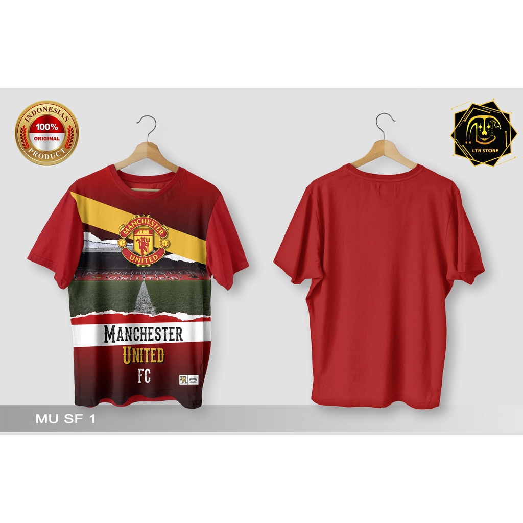 [ BAYAR DI TEMPAT ] BAJU PRINTING GAMBAR SEPAK BOLA MU SF 1 MANCHESTER - KAOS DISTRO ORIGINAL MOTIF 