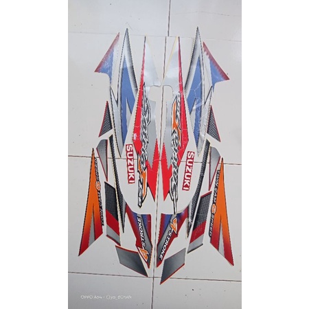 

stiker sticker striping lis les body suzuki satria fu build up thailand tahun 2005 2006 warna hitam merah