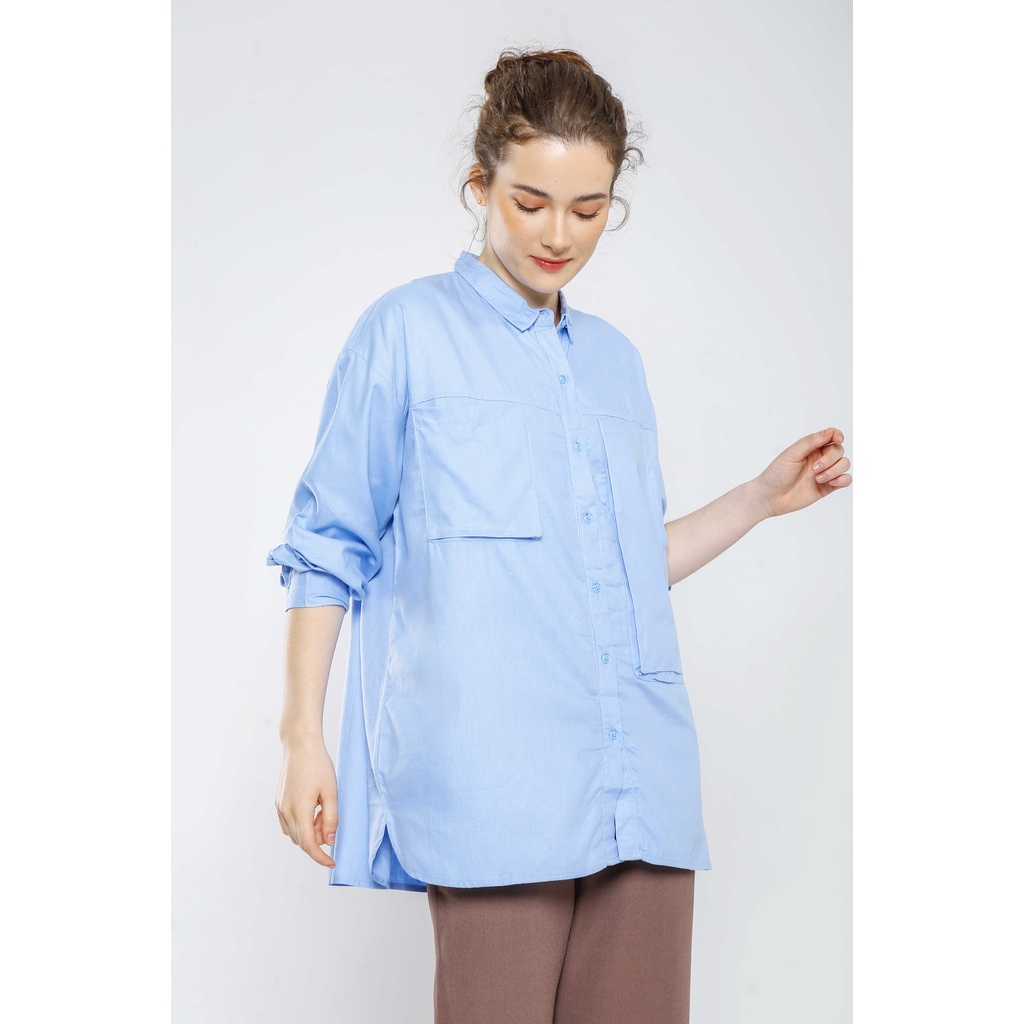 Gaudi Atasan Kemeja Wanita Torvi Oversized Shirt-6