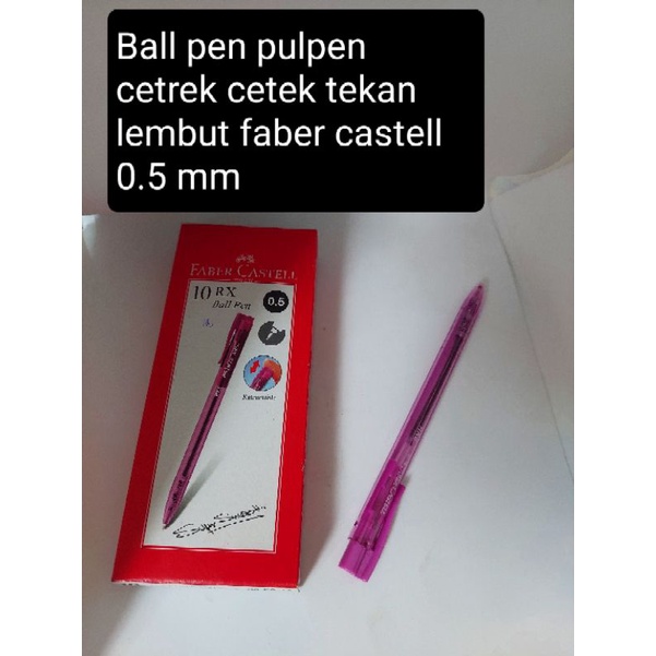 

Ball pen pulpen cetrek cetek tekan lembut faber castell retructable 0.5 mm tinta hitam