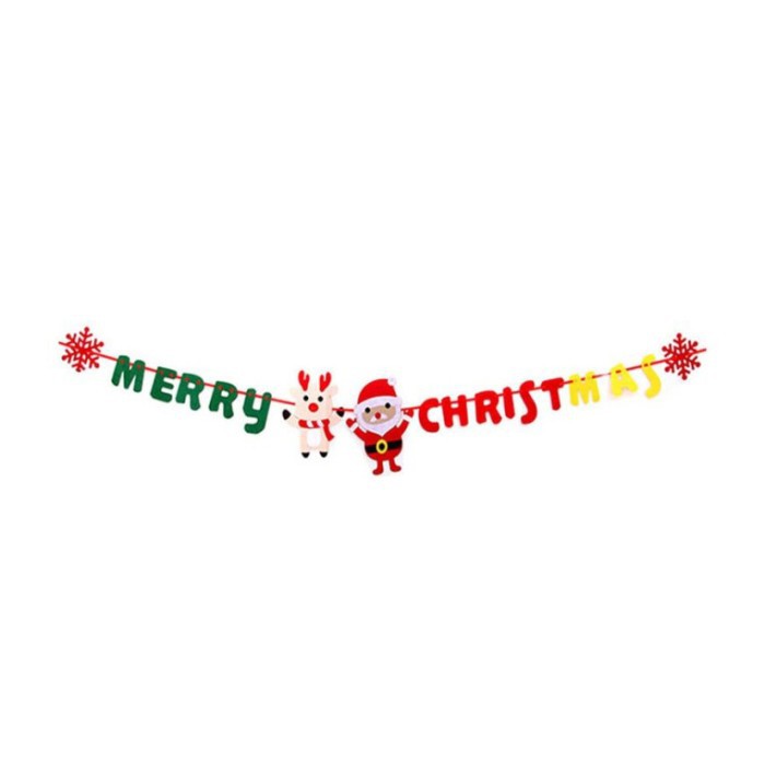 BFFL banner flag 3M flanel gantungan natal dekorasi aksesoris pesta - XMASS SANTA