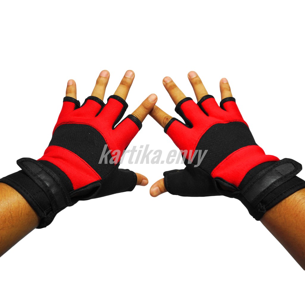 Sarung Tangan Sepeda Motor Glove Half Finger Dual Color