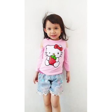 VISION ONLINE-KAOS BAJU P270 HK STRAWBERRY ANAK PEREMPUAN 1 TAHUN MURAH KEKINIAN LUCU KOREA PANJANG