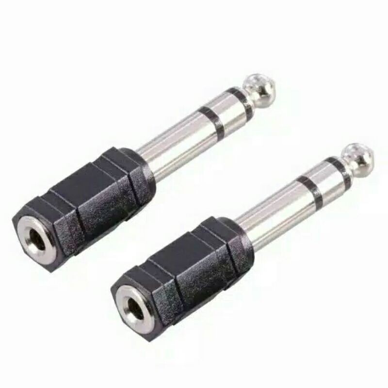 Perubah jack 3.5mm To 6.35mm Sambungan HP ke mic speaker sound extender plug connector converter