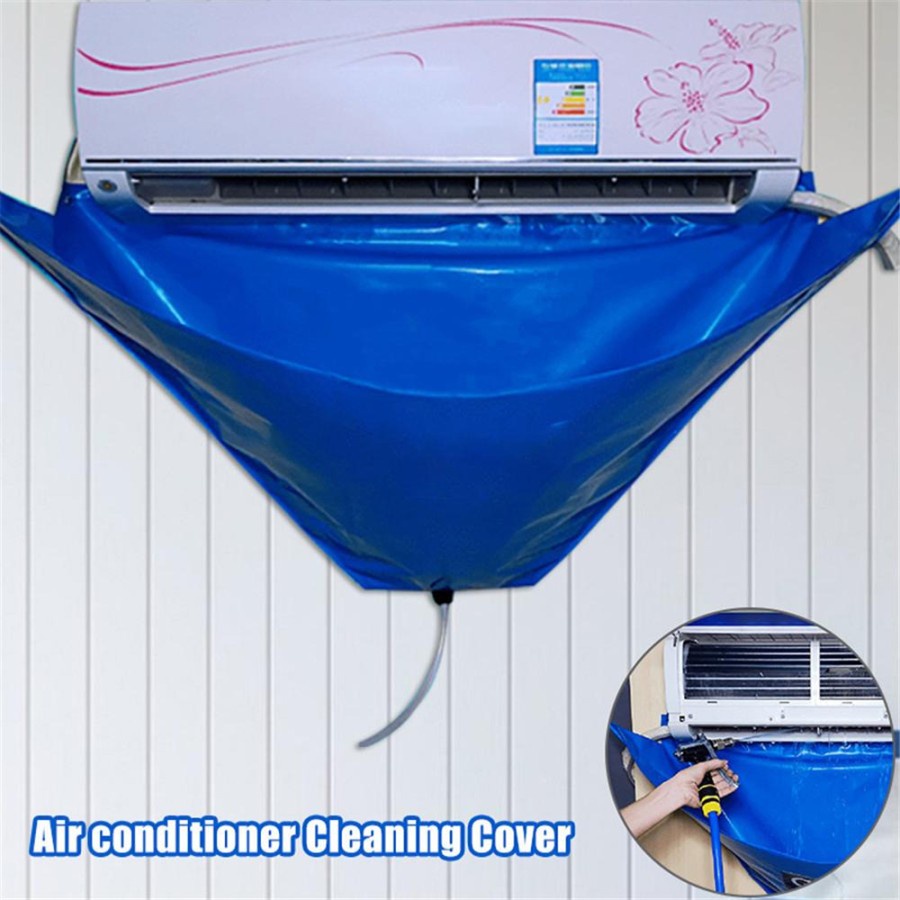 Plastik Cuci AC Air Conditioner Cleaning Cover Waterproof - YK-400 - Blue