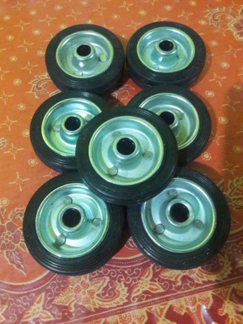 Roda Troli 3 Wheel Only Roda Karet Etalase Gerobak Trolley