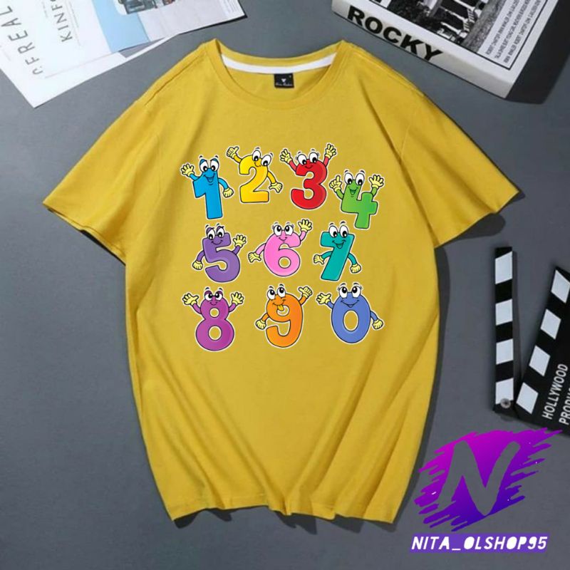 kaos anak number animasi baju number kartun anak free cetak nama