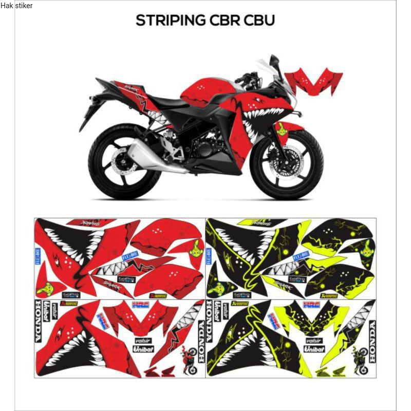 STRIPING STIKER LISSBODY CBR CBU / striping stiker Honda cbr cbu shark Ok