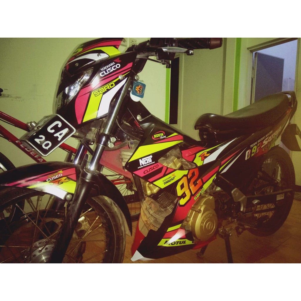Sticker Decal Full Blok Suzuki Satria Fu 150 Facelift Sticker Full Body Motor Satria Fu Facelift Shopee Indonesia