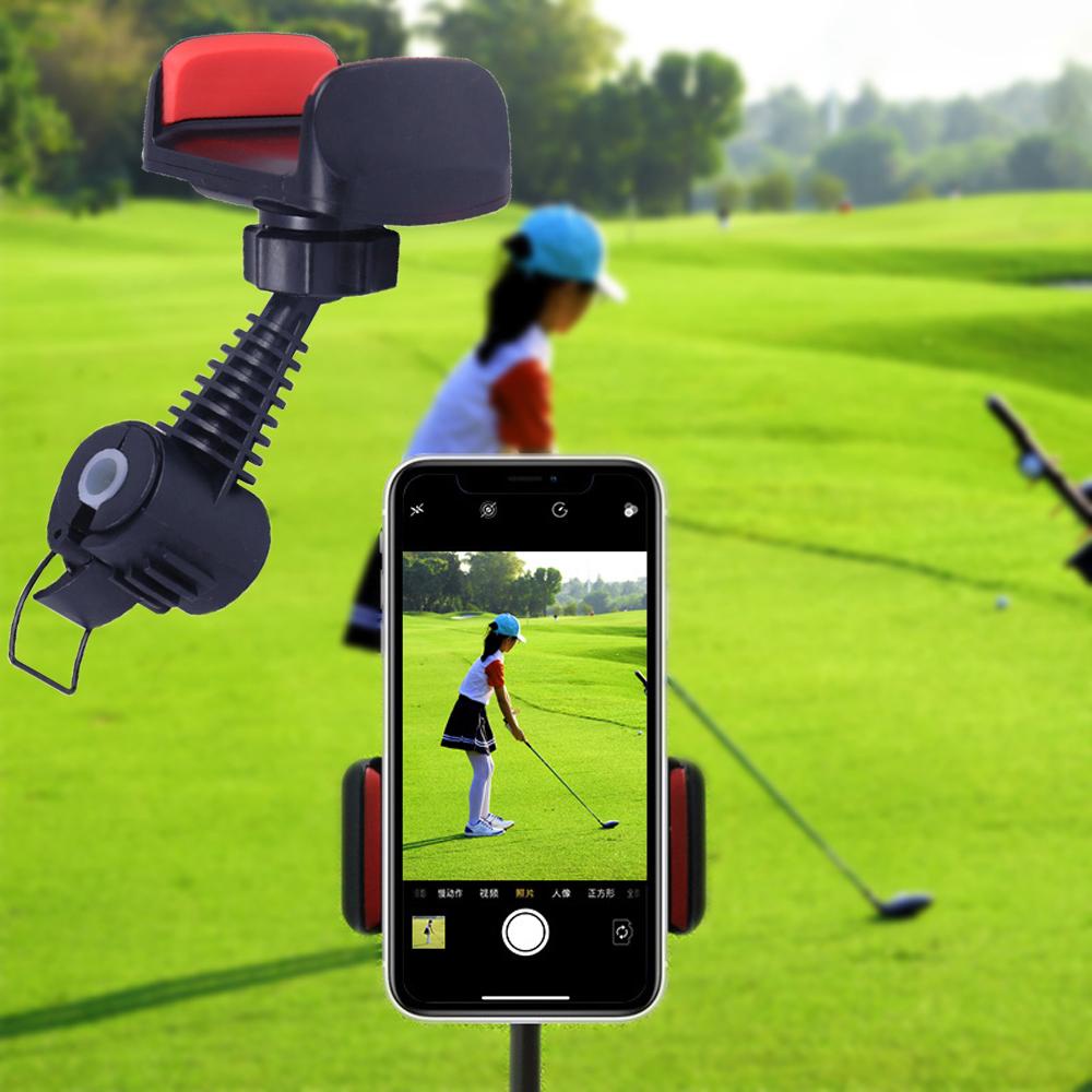 Rebuy Golf Swing Holder Alat Bantu Pelatih Latihan Golf Aksesoris ABS Recorder Hitam Golf Phone Stand