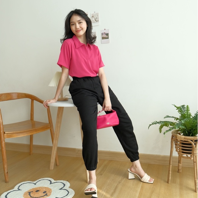 Laura Jogger Pants - Long Pants - Celana Wanita Casual - Korean Style