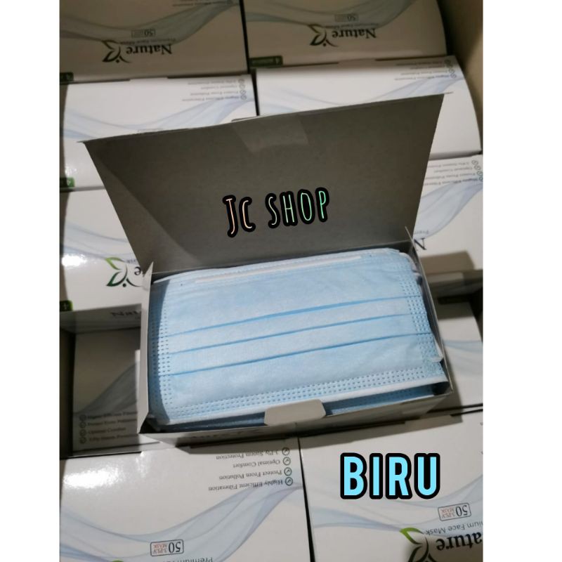 NATURE PREMIUM MASK - MASKER MEDIS 3 PLY ISI 50 PCS - IZIN KEMENKES