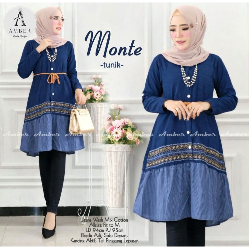 ATASAN JEANS WANITA 2022  MODERN  BAJU JEANS PEREMPUAN KEKINIAN TUNIK  DEWASA   TERMURAH TERBARU LEN