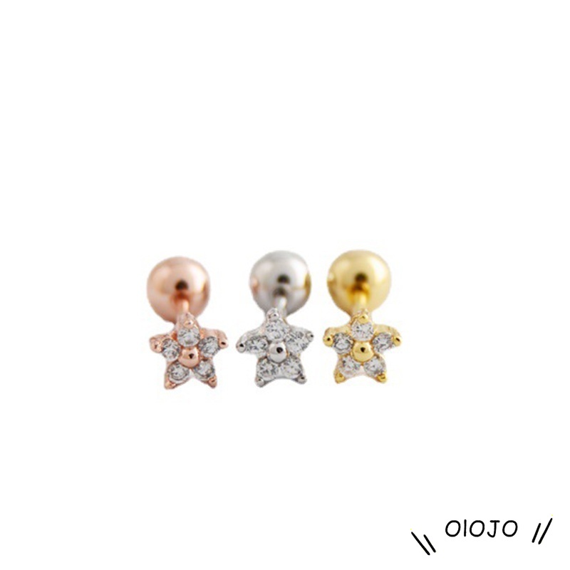 Fashion Sederhana Indah Bunga Bentuk Zirkon Tidak Ada Alergi Ear Studs Wanita Perhiasan Hadiah - ol