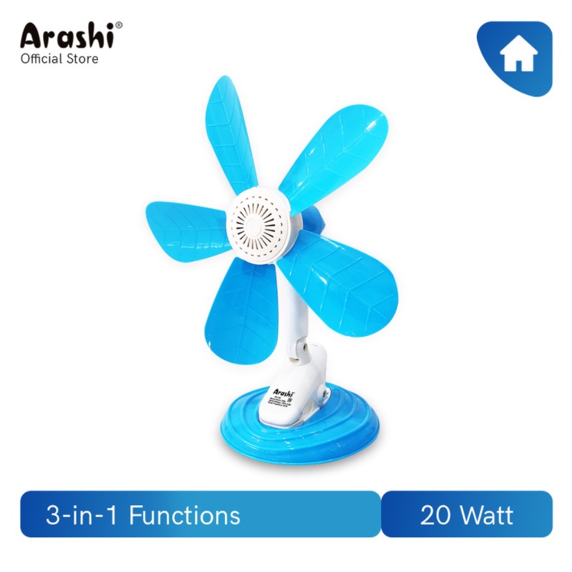 Arashi Kipas Angin duduk Jepit Clip Fan AR138 20 Watt 5 baling baling KIPAS JEPIT KLIP FAN