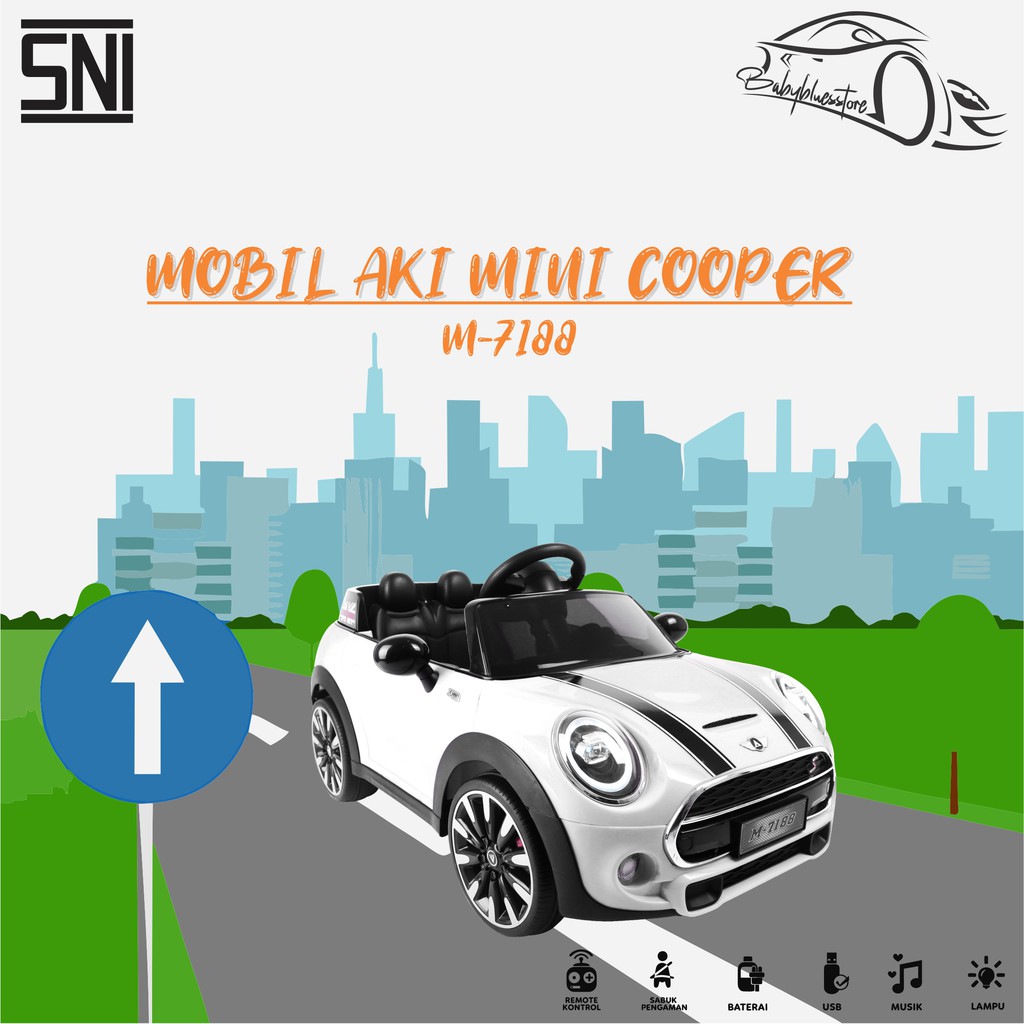 Mobil aki Anak PMB M7188 Mini Cooper with Remote control-1