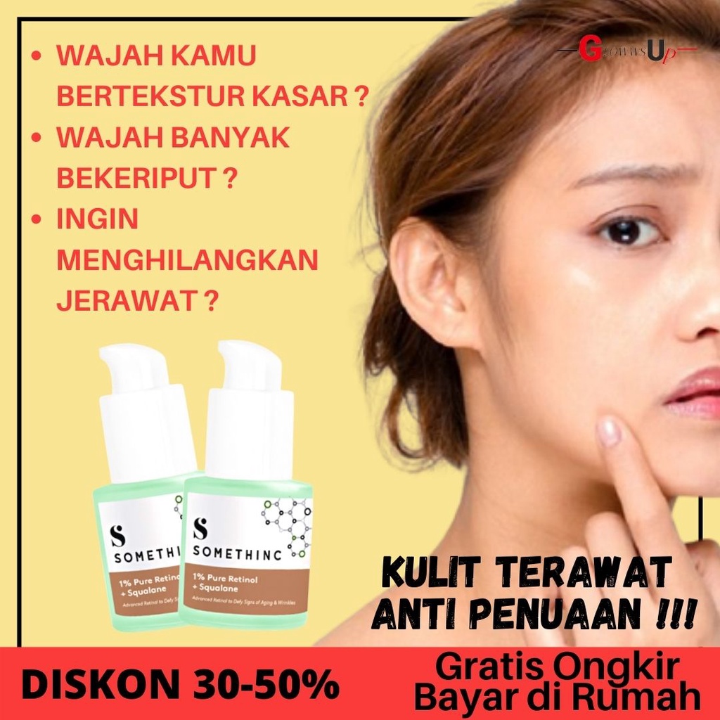 RETINOL SERUM SOMETHINC 1% PENGHILIANG KERUTAN WAJAH PURE RETINOL + SQUALANE PERAWATAN WAJAH