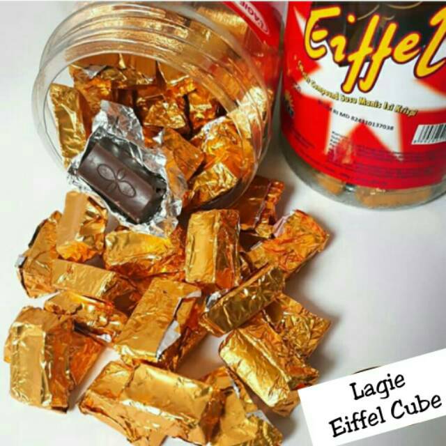 

Coklat L'agie Eiffel Cube kemasan Toples 500gr