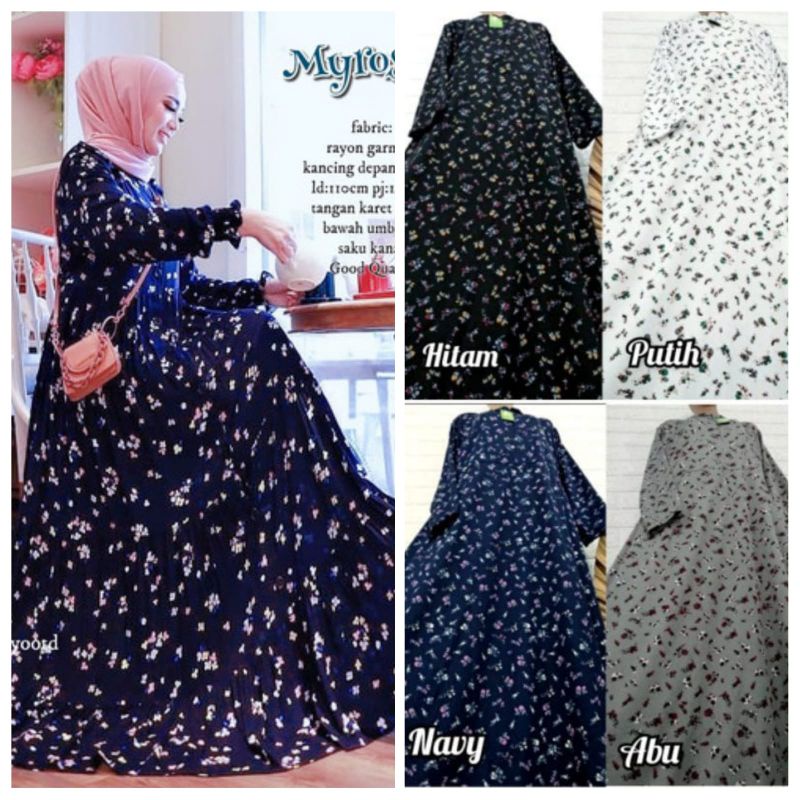 Gamis murah jumbo bunga kecil gracia
