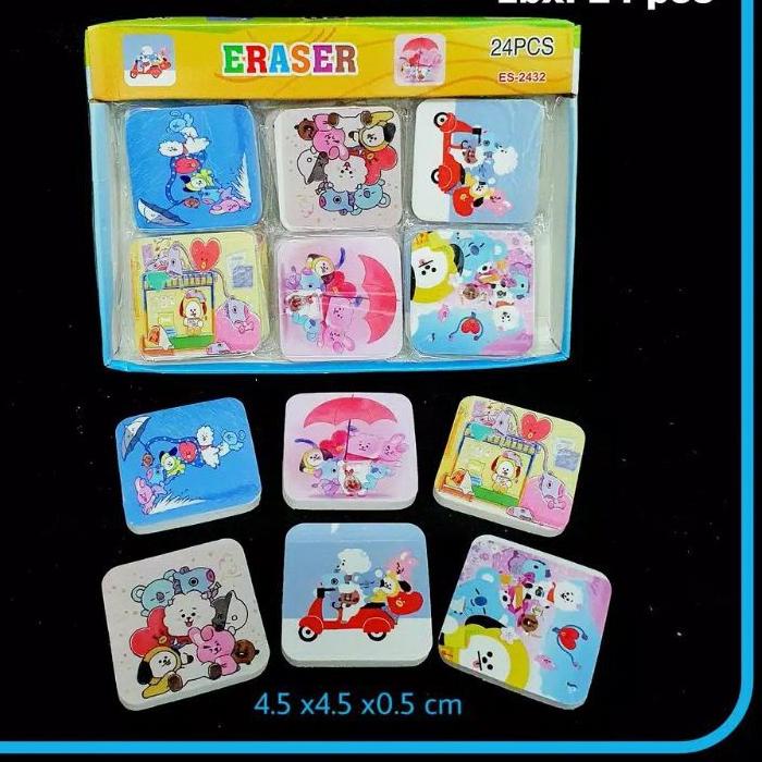 

10.10 Promo Brand (ISI 24PCS) PENGHAPUS PENSIL BTS PENGHAPUS KARAKTER LUCU isi 24pcs ERASER LUCU / a