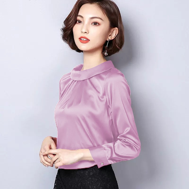 Blouse leher tinggi Wanita Gaya Korea Model Terbaru - XSHOP Eunike