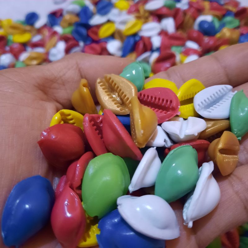 biji kerang plastik pelengkap mainan tradisional congklak dakon pit bekel
