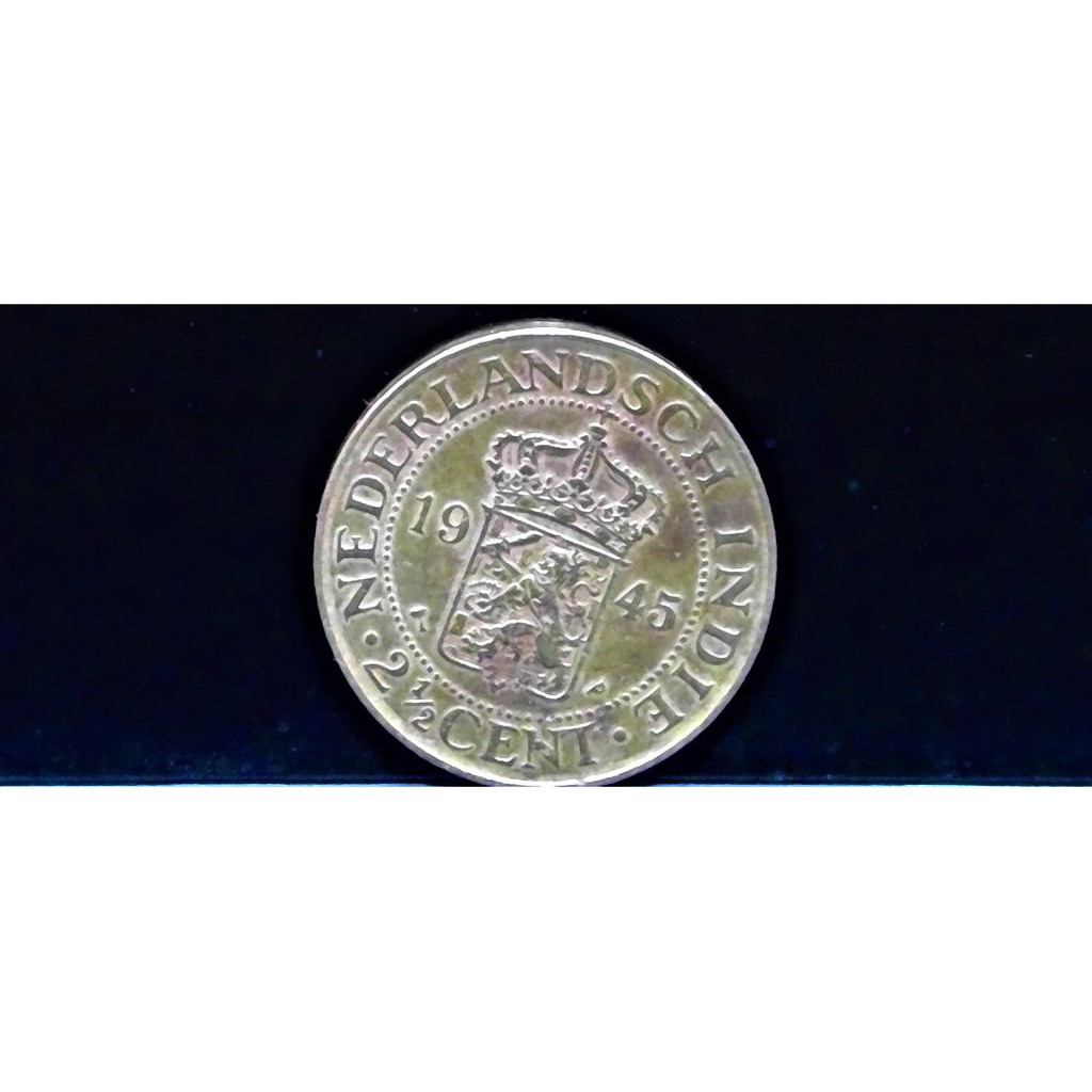 Koin Kuno Indonesia Asli Benggol 2.5 Sen Netherlands Indie Tahun 1945