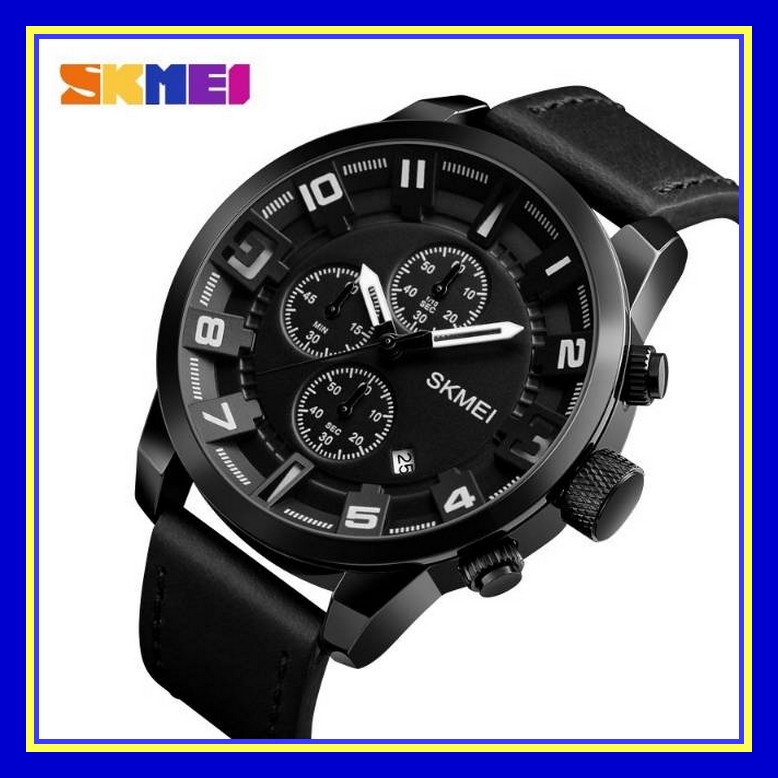 Jm Tangan Pria Cowok Cowo Wanita Cewek Cewe Anti Air Tali Kulit T YP998 Jam Tangan Pria / Skmei 1309