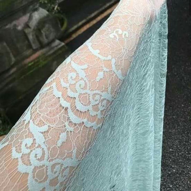 Brokat santili mint 2.5 meter/ kain brokat ringan / brokat obral / bahan kebaya bali / bahan kebaya 
