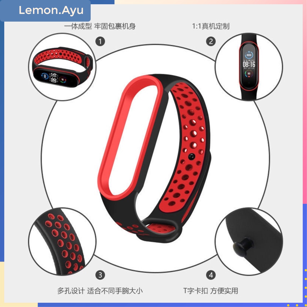 Strap Tali Silicone Mi Band 3 4 5 6 Dua Warna