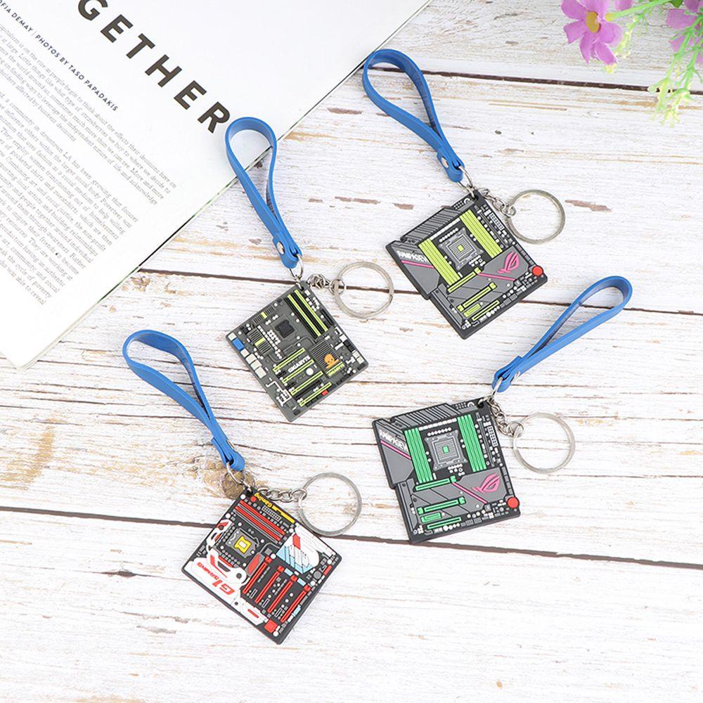 QUINTON Motherboard Model Gantungan Kunci Mobil Man Gift Ornament Gift Geek Gift DIY Gantungan Kunci Mobil Girl Decoration Key Holder Key Chain Gantungan Kunci Motherboard