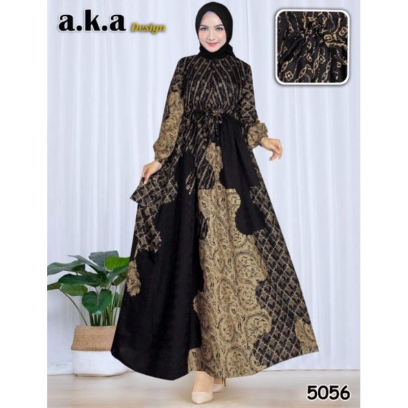Gamis batik semi sutra//gamis batik viscose premium