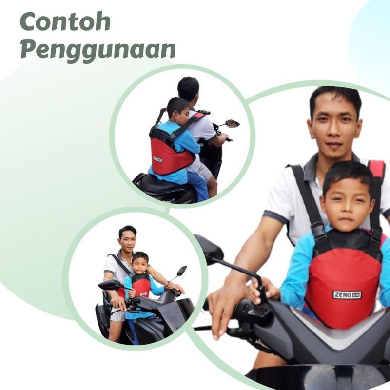 PROMO SABUK BONCENGAN ANAK DI MOTOR MERK ZEROKID ORIGINAL