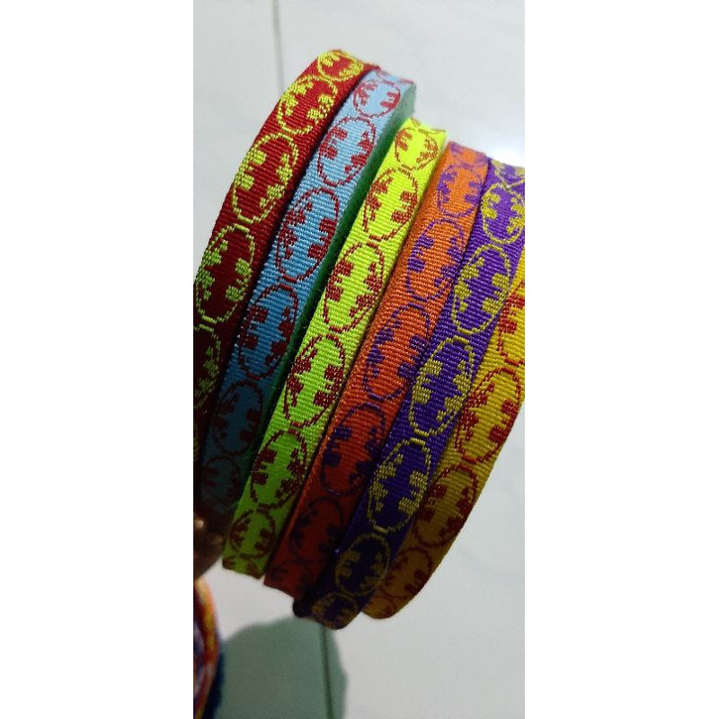 Bahan Tali motif panjang 12 meter 1 cm roll kalung kucing A