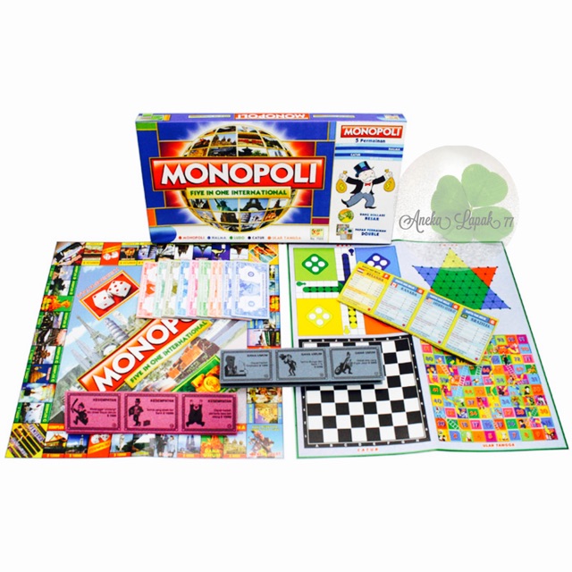 Monopoly 5 in 1 monopoli halma ludo catur ular tangga