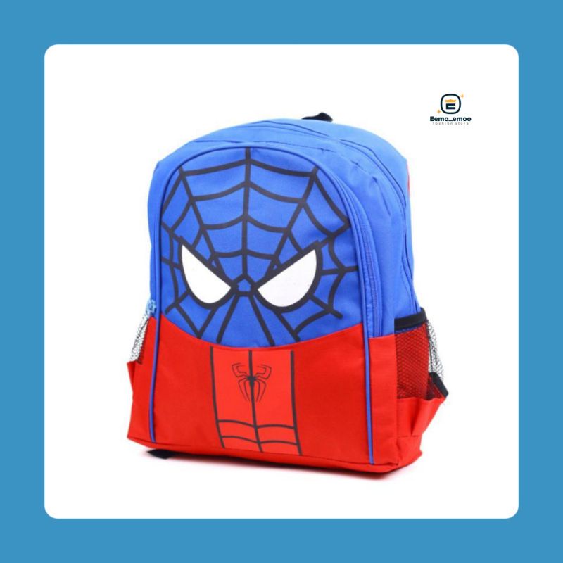 SPIDERMAN TAS RANSEL ANAK SEKOLAH LAKI LAKI KARAKTER DRAGNET PAUD/TK/SD TAS ANAK MURAH EMOEMO