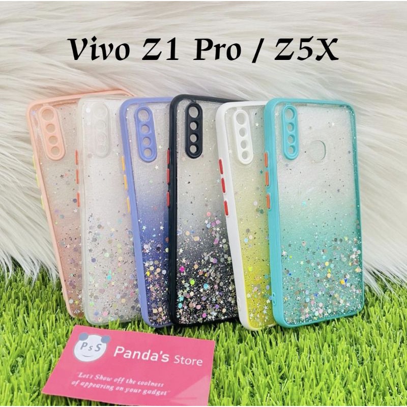 Glitter Case Vivo Z1 Pro / Z5X Funny Color Dengan Pelindung Kamera (PsS)