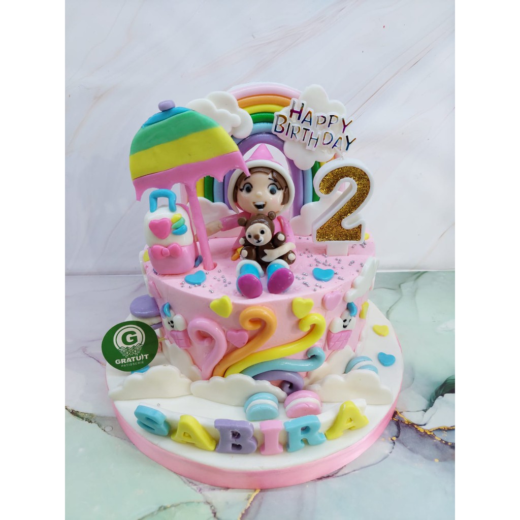 

cake ruby rainbow / cake ulang tahun uk 15cm