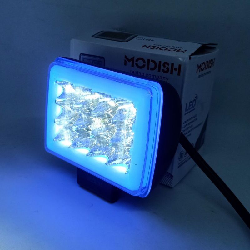 Lampu Tembak LED CWL Daymaker Mini 12 Mata 3 susun Angel Biru Sorot Motor Mobil Angle Kedip