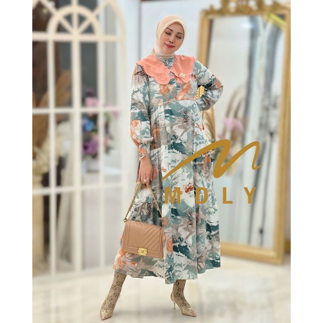 Gamis Dress Wanita Terbaru Ryuka Midi  Dress By MDly 3180