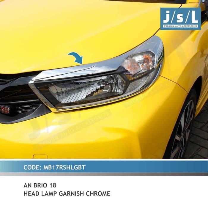 Garnish Lampu Depan - Headlamp Chrome All New Brio 2018-2019