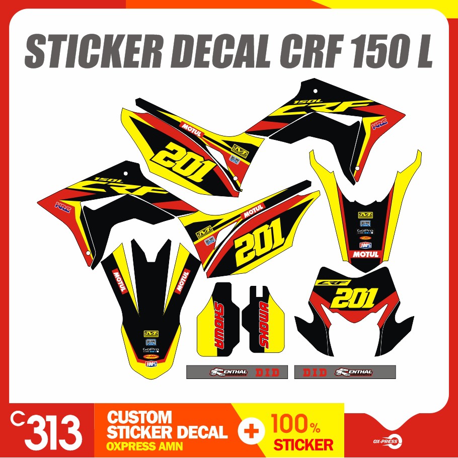 Stiker Striping Decal CRF 150 L Custom Sticker Motor  (8)