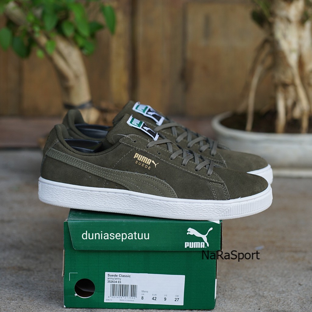 puma olive trainers
