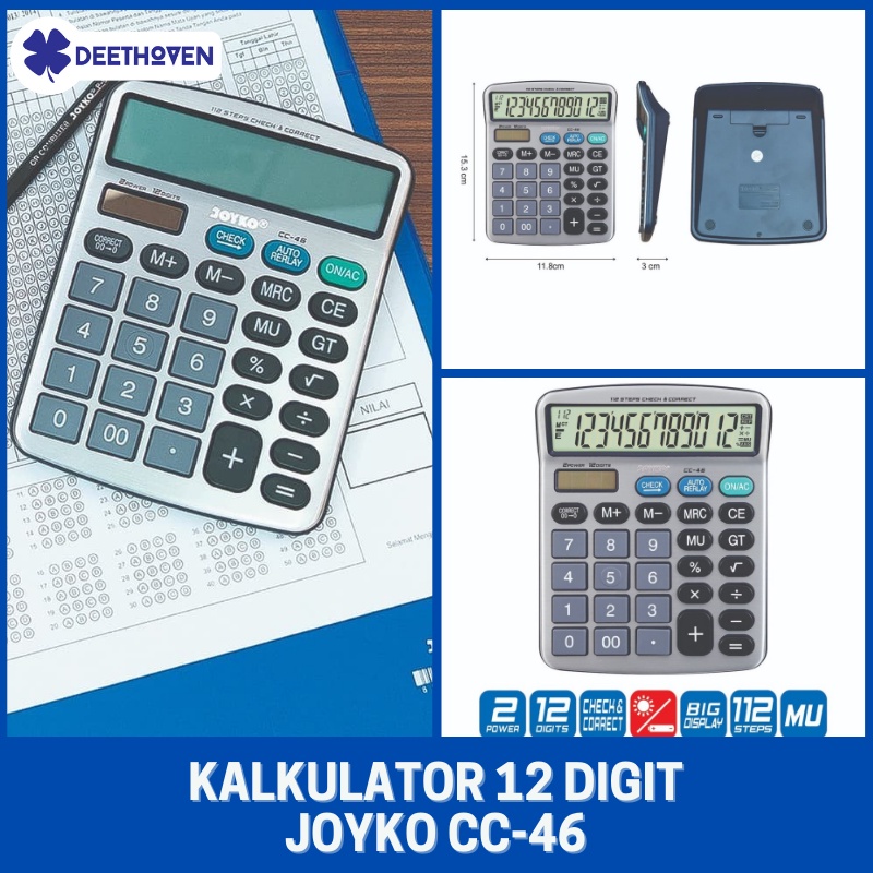 

Kalkulator Joyko CC-46 12 Digits Check Correct