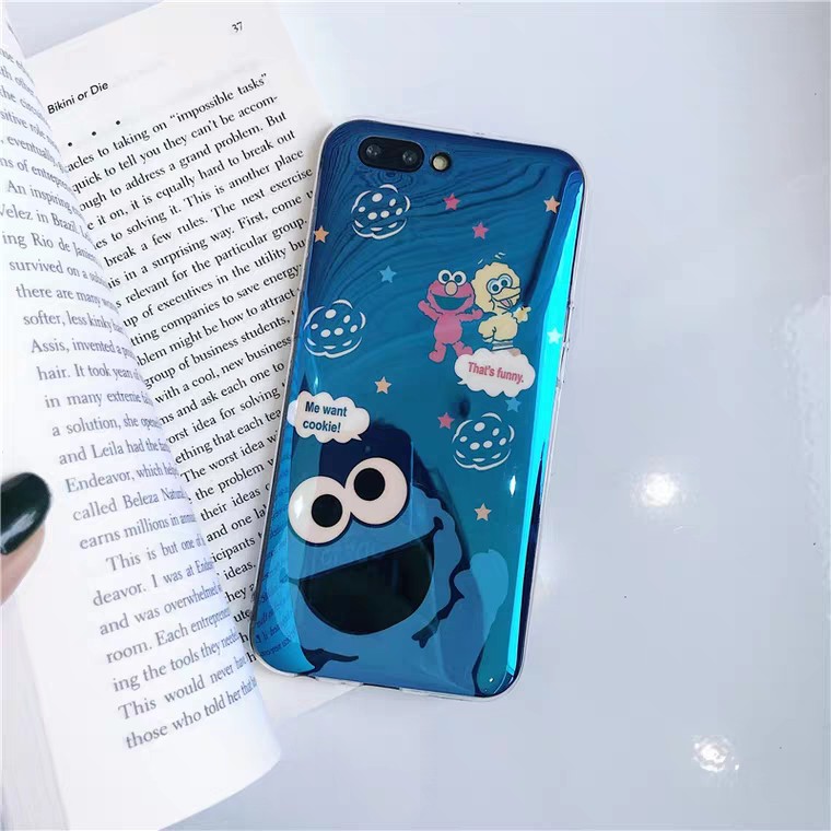 Hologram Case Elmo Oppo A5 A9 A31 A3s A5s A7 A1k Realme C2 Vivo S1 Y12 Y15 Y17 Y91 Y93 Y95 Casing