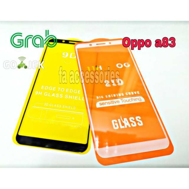 Tempered glass 5d full lem OPPO  A83 HITAM / PUTIH