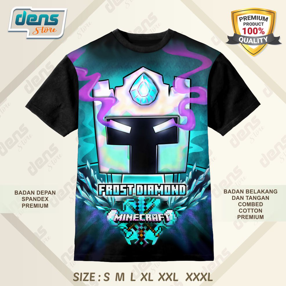 Kaos Anak MINECRAFT Frost Diamond Face Best Art I densstore