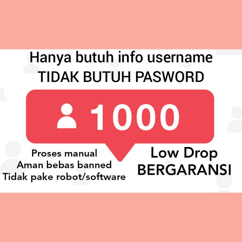 Jasa tambah follower followers ig instagram 1000 followers