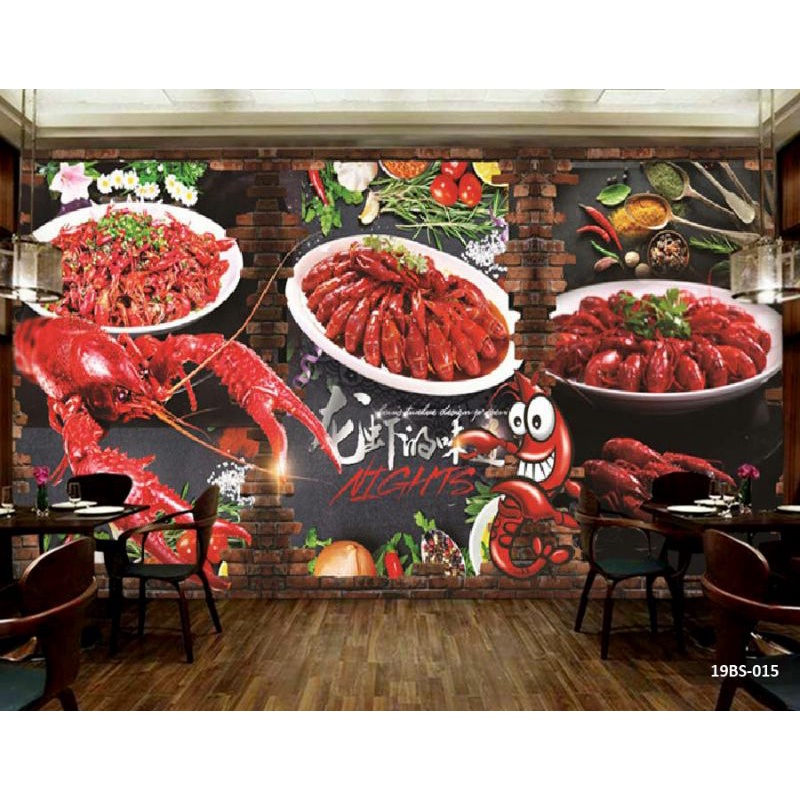 Wallpaper Restoran Wallpaper Custom 3D Wallpaper Restoran Seafood