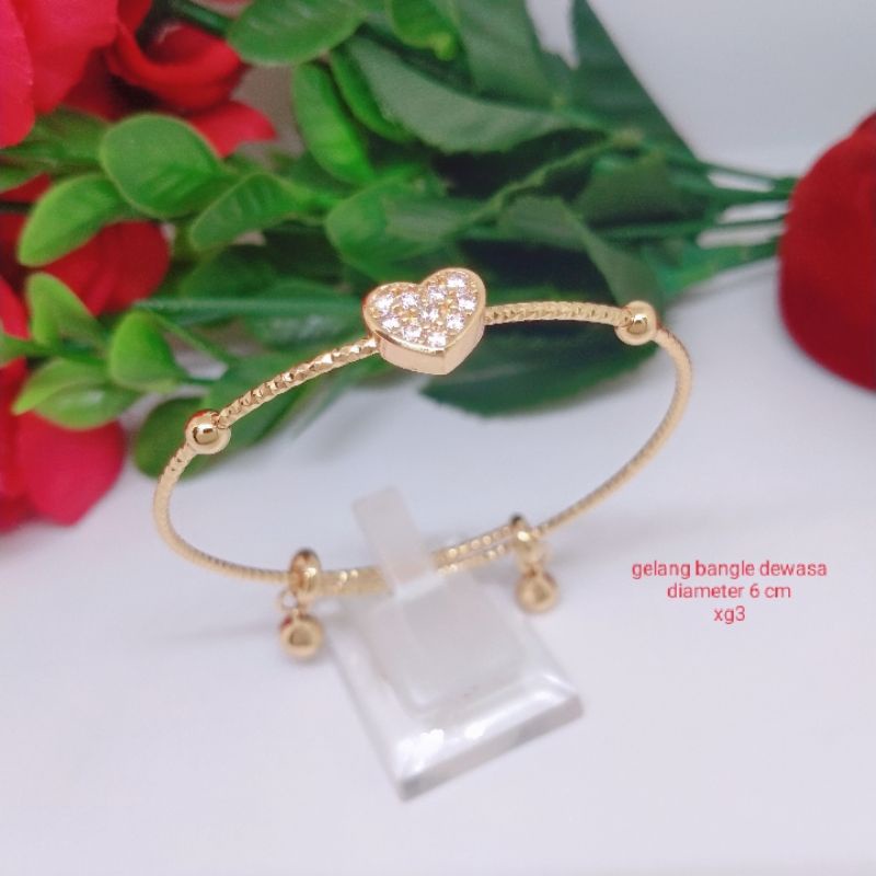 Gelang Tangan Bangle Fleksibel Wanita Titanium Xuping Perhiasan Aksesoris Fashion Lapis Emas Anti Luntur